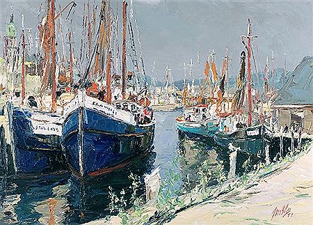 "Le ciel est gris, les bateaux bleus" by Jean Blier - Auction record, sale price, and art valuation. Compare with similar artists and explore comparable artworks.
