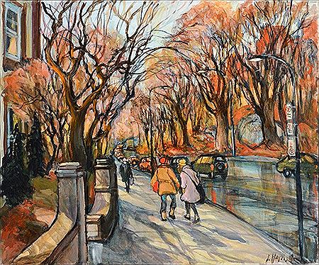Pine street in the fall