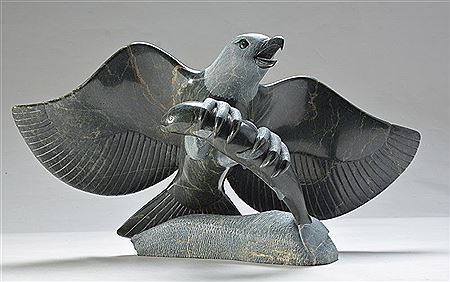 Hunting eagle with spreaded wings