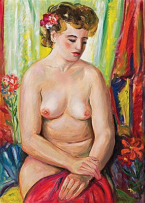 Sitting female nude