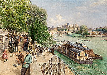 At Quai du Louvre in Paris, c. 1888 by Theodor Von Hormann - Auction record, sale price, and art valuation. Compare with similar artists and explore comparable artworks.