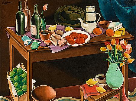 'Stillleben - Auf dem Tisch, unter dem Tisch', 1925