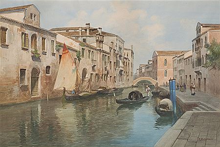 "Canale con gondole"
