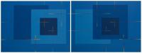 "Modulation in blue" 1988 (Diptych)