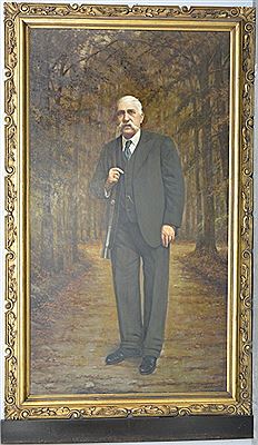 'Ritratto di cacciatore in un paesaggio'
