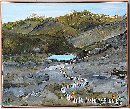 Processione in montagna by Armando Buratti - Auction record, sale price, and art valuation. Compare with similar artists and explore comparable artworks.