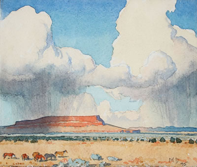 Clouds and Mesa - Arizona - 1945