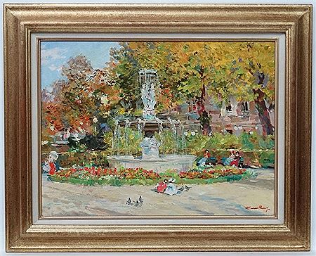 "Near the fountain"