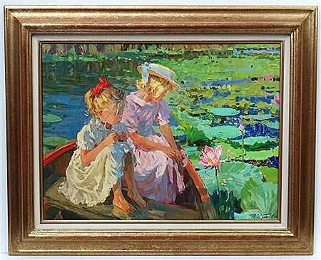 "Watching the lilies"