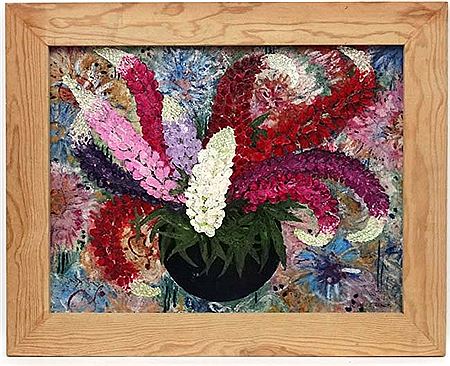 Still life of Lupins in a vase by Minou Steiner - Auction record, sale price, and art valuation. Compare with similar artists and explore comparable artworks.