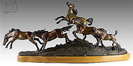 Running Horses by Harland Young - Auction record, sale price, and art valuation. Compare with similar artists and explore comparable artworks.