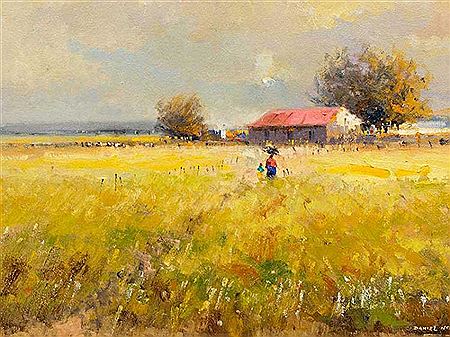 Farm Landscape with Figures