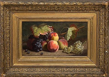 Nature morte aux pêches et aux raisins