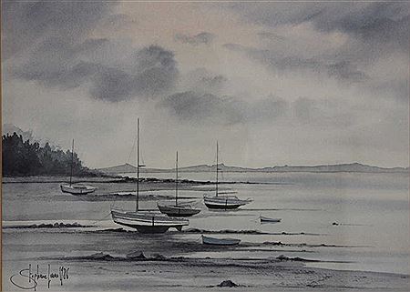 "Voiliers à marée basse" 1986 by Stephane Lauro - Auction record, sale price, and art valuation. Compare with similar artists and explore comparable artworks.