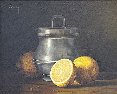 Nature morte au citrons et au pot d'étain