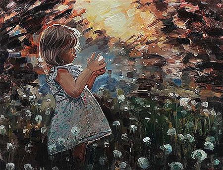 DANDELION GIRL by David Johnston - Auction record, sale price, and art valuation. Compare with similar artists and explore comparable artworks.