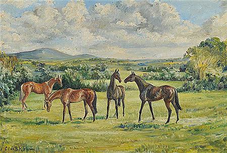 HORSES GRAZING, CO. ANTRIM