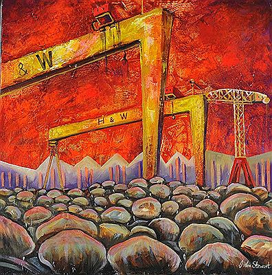 Sample artwork by John A Stewart (Born 1973), known for easel and sign painting, decorative and engraving glass, large-scale murals - View similar artists and auction records
