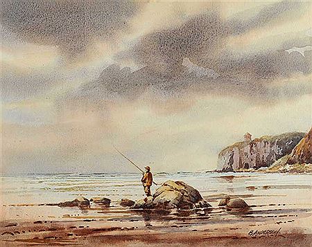 FISHING NEAR MUSSENDEN TEMPLE by Bobby Anderson - Auction record, sale price, and art valuation. Compare with similar artists and explore comparable artworks.