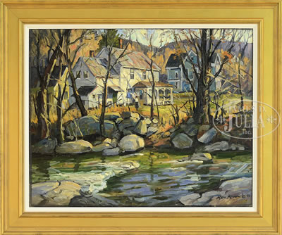"ACROSS THE RIVER IN JAMAICA, VT" by Kenneth Knowles - Auction record, sale price, and art valuation. Compare with similar artists and explore comparable artworks.