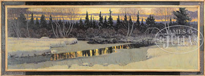"BIRD BROOK WINTER" by Vivian Akers - Auction record, sale price, and art valuation. Compare with similar artists and explore comparable artworks.
