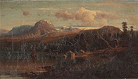 Landschaft mit Gebirgssee