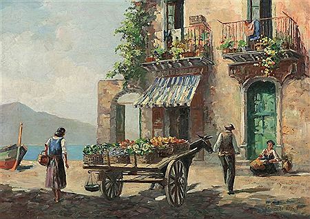 Italienische Dorfszene