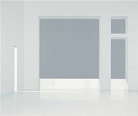 Sample artwork by Ben Willikens (Born 1939), known for strictly composed spatial concepts in gray tones. - View similar artists and auction records
