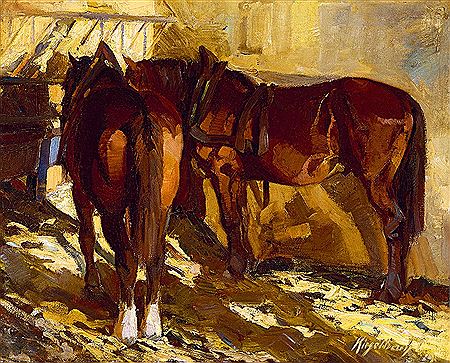Horses, 1919 by Gejza Kieselbach - Auction record, sale price, and art valuation. Compare with similar artists and explore comparable artworks.