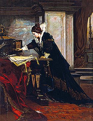 Queen Elisabeth Signing the Death Sentence of Mary Stuart, 1879