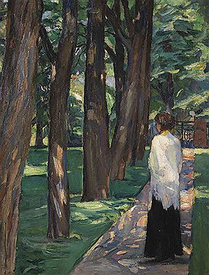 Dame im Park. 1910