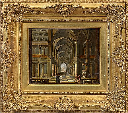 Kircheninterieur mit Figuren