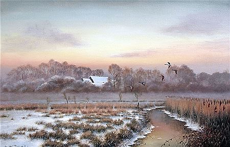 "Winter at The Crooked Barn" by David F Dane - Auction record, sale price, and art valuation. Compare with similar artists and explore comparable artworks.