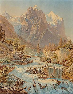 Pair of works: View of the Wetterhorn, the Rosenlaui Glacier and the Reichenbach stream / View from the Wengenalp onto the Eiger. by Matthias Gabriel Lory - Auction record, sale price, and art valuation. Compare with similar artists and explore comparable artworks.