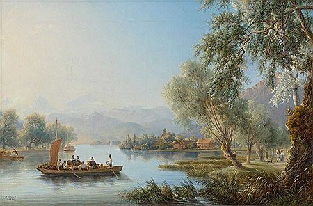 Sample artwork by Johann Jacob Ulrich (1798 - 1877), known for plein-air landscape and marine painting - View similar artists and auction records