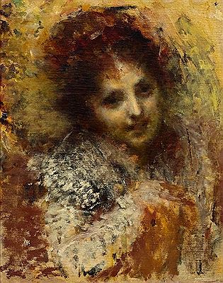 Portrait of the wife of the artist. by Tranquillo Cremona - Auction record, sale price, and art valuation. Compare with similar artists and explore comparable artworks.