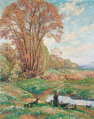 Bergère et son troupeau