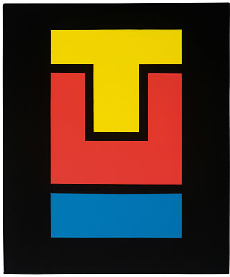 Untitled; Geometric with Black Background #3, #1 (2) by Jules Engel - Auction record, sale price, and art valuation. Compare with similar artists and explore comparable artworks.