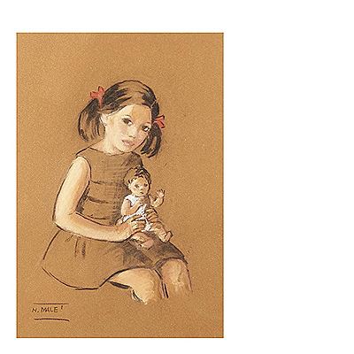 Niña con muñeca by Merce Malet - Auction record, sale price, and art valuation. Compare with similar artists and explore comparable artworks.