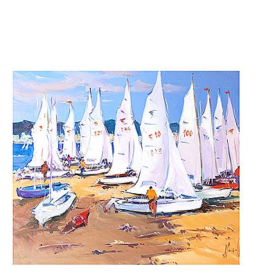 Veleros en la playa. by Joan Sarquella - Auction record, sale price, and art valuation. Compare with similar artists and explore comparable artworks.