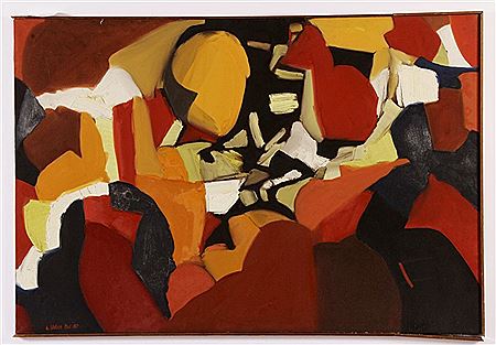 Abstract in reds and orange