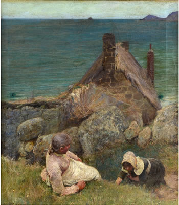CHILDREN ON A CLIFF TOP