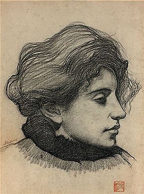 Portrait of a young woman in profile