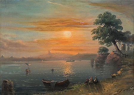Soleil couchant sur le Bosphore