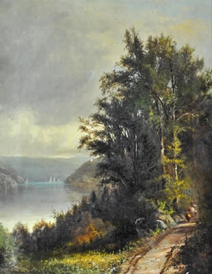 A Hudson River scene- possibly near Constitution Island
