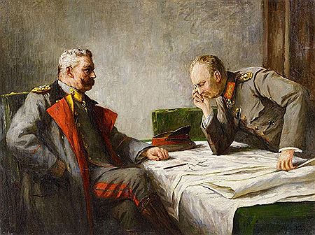 Paul von Hindenburg and Erich Ludendorff at the card table
