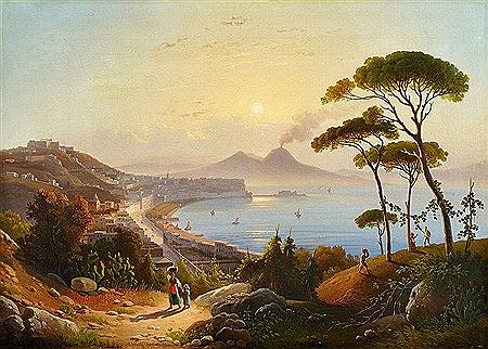 View of the Gulf of Naples by August Wilhelm Julius Ahlborn - Auction record, sale price, and art valuation. Compare with similar artists and explore comparable artworks.