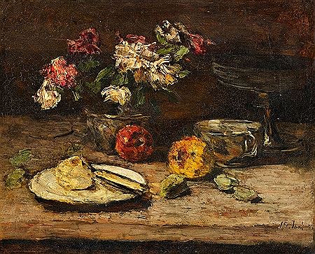 Still Life with Flowers and Apples by Carl Schuch - Auction record, sale price, and art valuation. Compare with similar artists and explore comparable artworks.