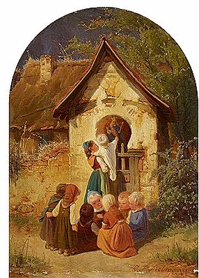 Children by a Chapel