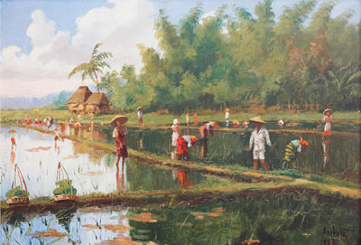 Planting Rice by Isidro Ancheta - Auction record, sale price, and art valuation. Compare with similar artists and explore comparable artworks.